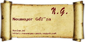 Neumeyer Géza névjegykártya